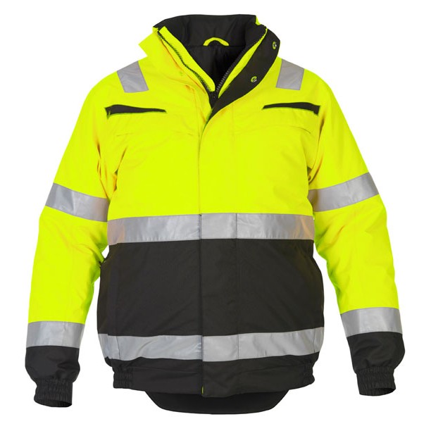 Morpeth Multi CVC Waterproof High Visibility Fixed Lining Pilot Jacket — SATURNYELLOW/BLACK