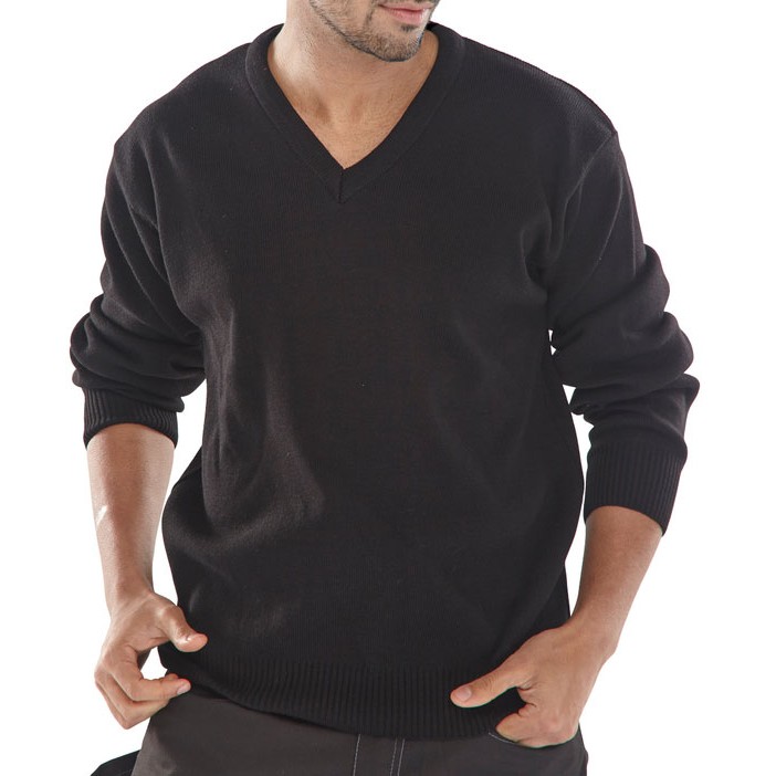 Click Acrylic V-Neck Sweater