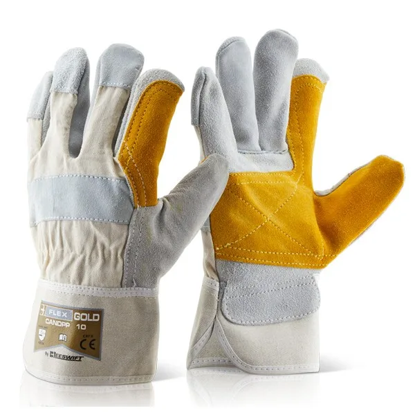 Beeswift Canadian Double Palm High Quality Rigger Gloves (Pack of 10) — WHITE