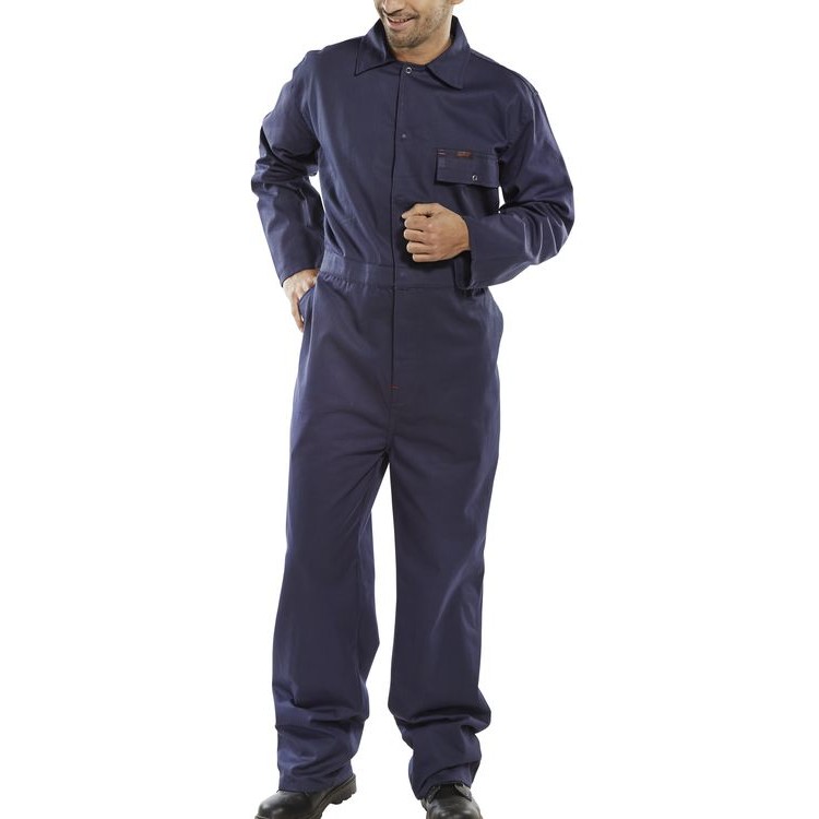 Click Cotton Drill Boilersuit — NAVY BLUE