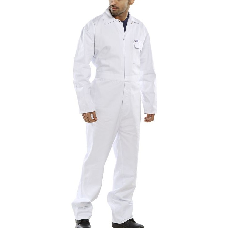 Click Cotton Drill Boilersuit — WHITE