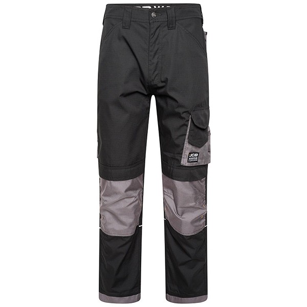JCB Workwear Trade Rip Stop Trousers — BLACK/GREY