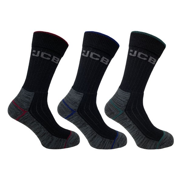 JCB Workwear Work Tough Socks Black 6-11