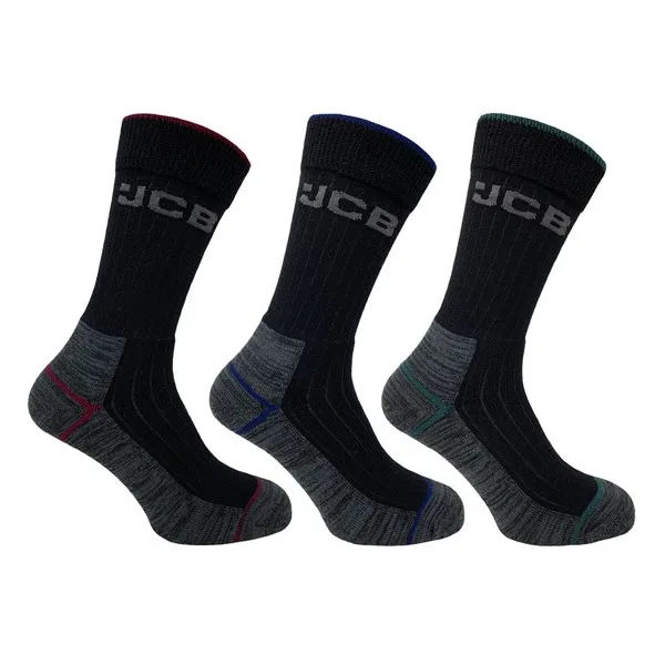 JCB Workwear Work Tough Socks Black 6-11