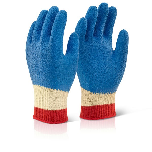 Beeswift Reinforced Latex Gloves Full Cuff — BLUE