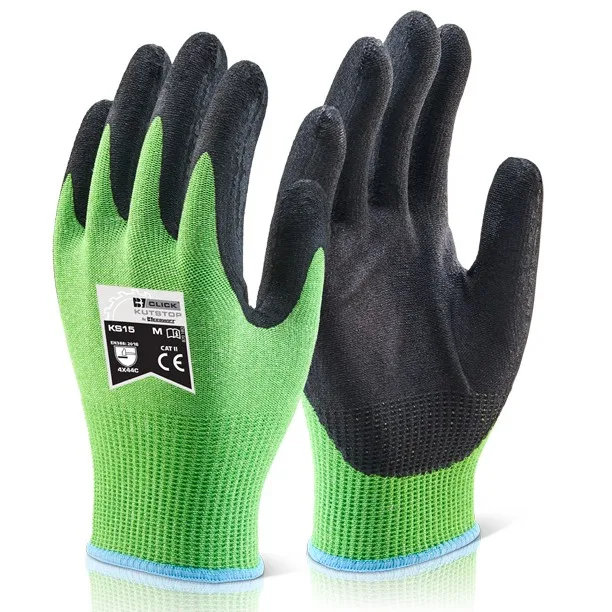 Beeswift Kutstop Micro Foam Nitrile Green Cut Level 5 Gloves