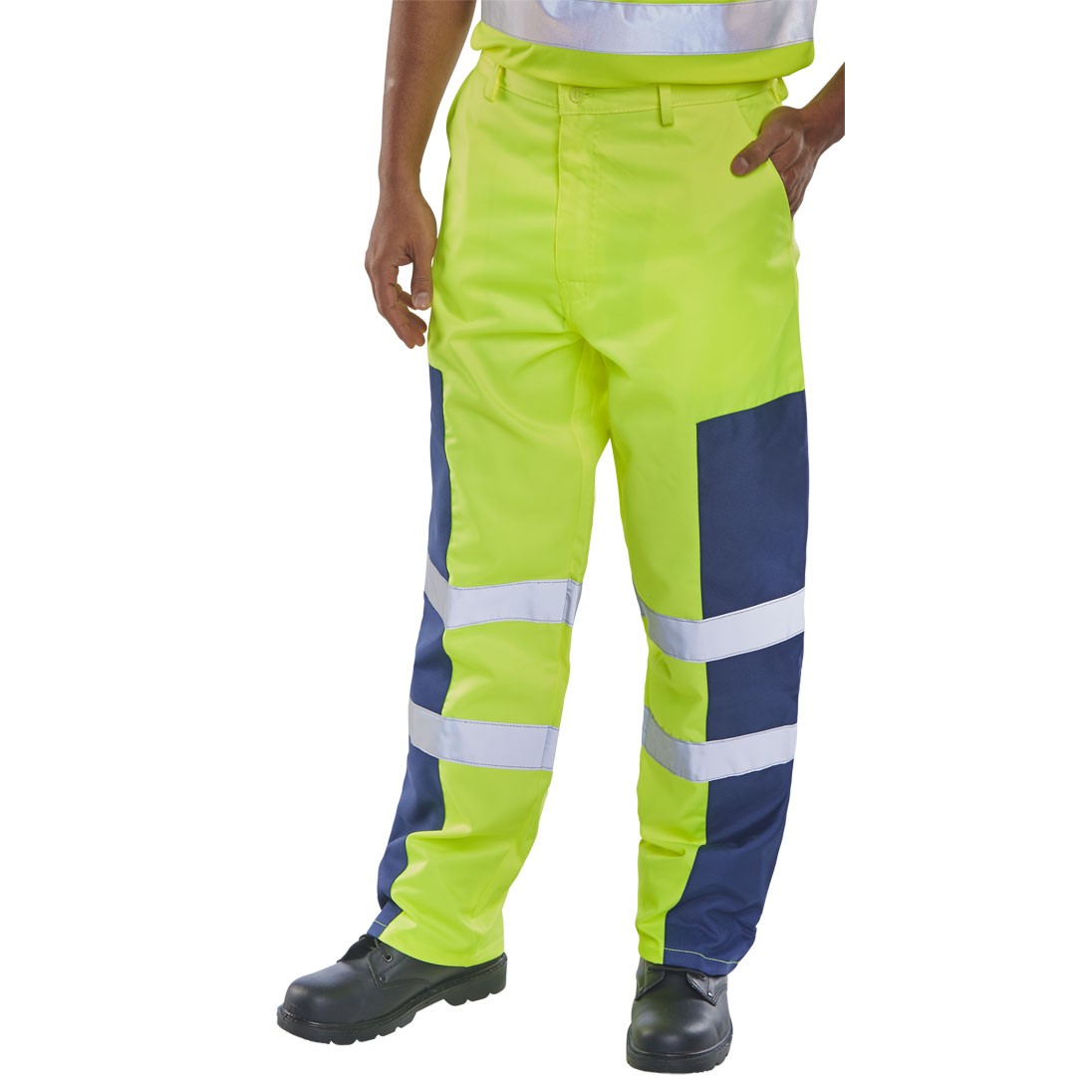 Hi-Vis Trousers With Nylon Patch