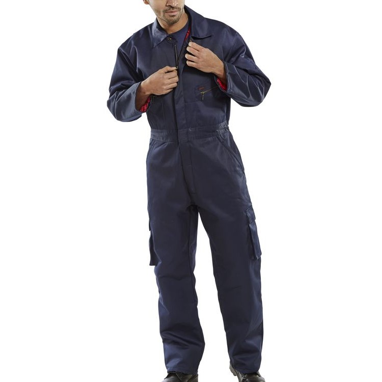Click Quilted Boilersuit — NAVY BLUE