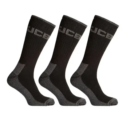 JCB Workwear Heavy Duty Work Socks Black 6-11