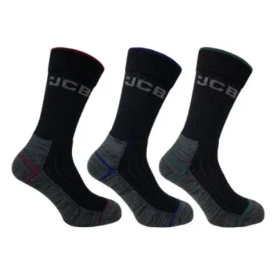 JCB Workwear Work Tough Socks Black 6-11