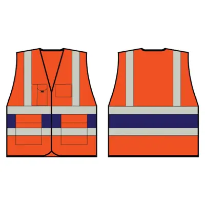 Beeswift Orange Executive Vest With Navy Blue Band