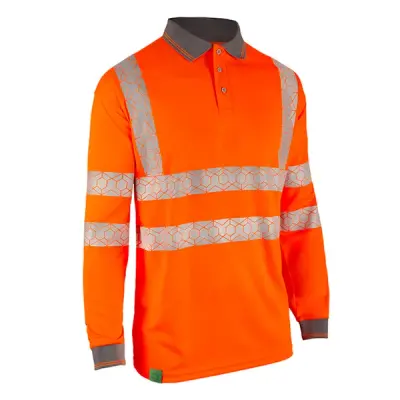 Beeswift Envirowear Hi-Vis Long Sleeve Recyclable Polo Shirt