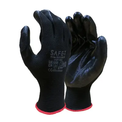 13 Gauge Smooth Nitrile Palm Coated Gloves - Case of 120 Pairs