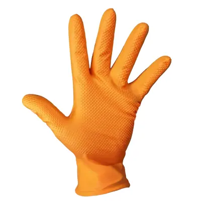 Sterimax PowerHold Orange Diamond Grip Nitrile Gloves 8g (Case of 1,000)