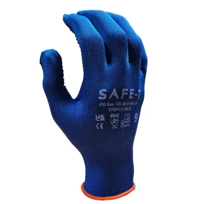 PVC Dot Grip Gloves 13 Gauge - Blue - Case of 120 Pairs