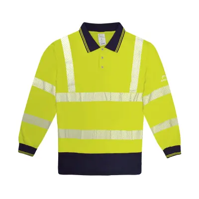 Frigate: HI-VIS Two-Tone Long Sleeve Polo Shirt