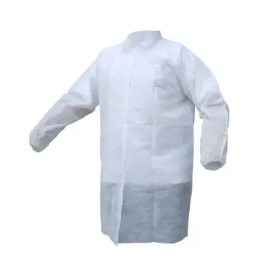 Disposable Visitor Coat 28gsm - Velcro, Elasticated Cuff - Case of 50