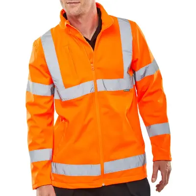 Beeswift Hi-Vis Soft Shell Lightweight Rail Spec Jacket