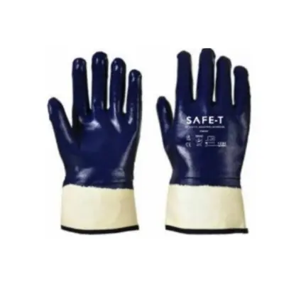Fully Dipped Nitrile Safety Cuff Gloves - Blue - Case of 120 Pairs